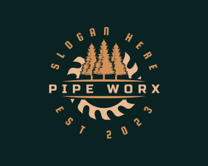 Timber Saw Woodwork logo design