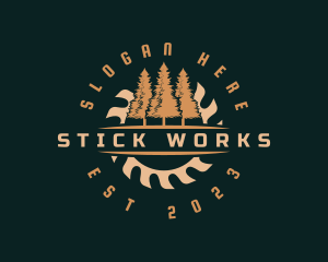 Timber Saw Woodwork logo design