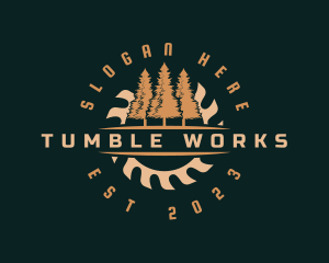 Timber Saw Woodwork logo design