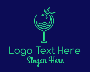 Beach Tropical Drink Logo