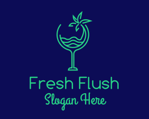 Beach Tropical Drink logo design