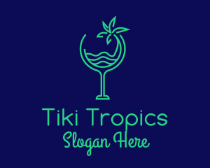 Beach Tropical Drink logo design