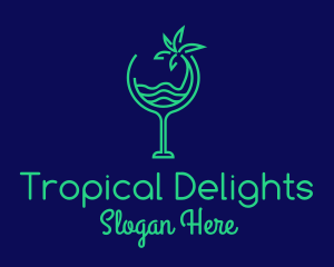 Beach Tropical Drink logo design