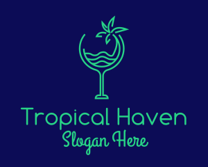 Beach Tropical Drink logo design