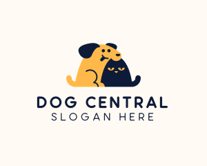 Pet Dog Cat Grooming logo design