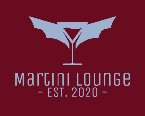 Martini Bat Wings logo design