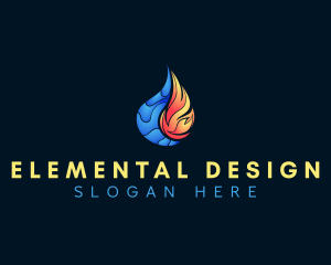 Water Fire Element logo design