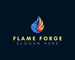 Water Fire Element logo design