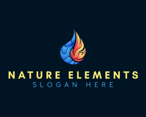 Water Fire Element logo design