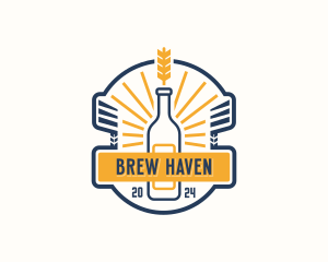 Liquor Brewery Bar logo design