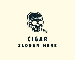 Cigar Skull Bandana logo design