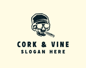 Cigar Skull Bandana logo design