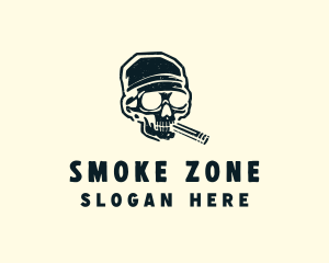 Cigar Skull Bandana logo design