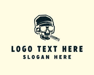 Indie - Cigar Skull Bandana logo design