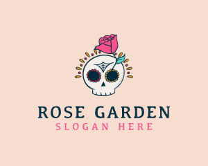 Decorative Rose Skull logo