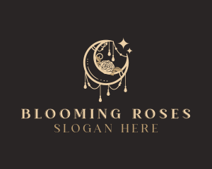 Bohemian Rose Moon logo design