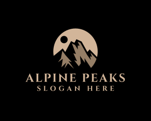 Nature Mountain Peak logo design