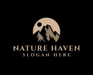 Nature Mountain Peak logo design