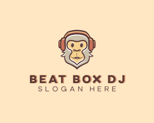 Headphones DJ Monkey logo design