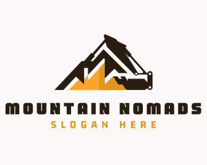 Excavator Mountain Construction logo design