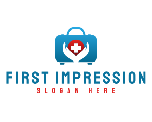 Emergency Kit Hand Cross logo design