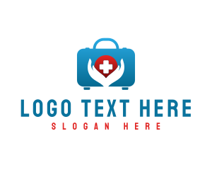 Injury - Emergency Kit Hand Cross logo design