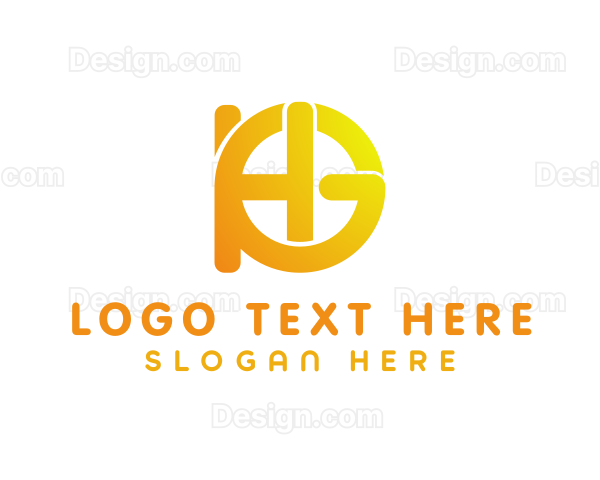 Gradient Yellow Letter HG Logo