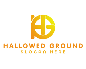 Gradient Yellow Letter HG logo design