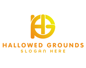 Gradient Yellow Letter HG logo design