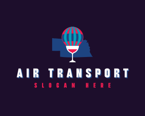 Hot Air Balloon Wine Nebraska logo design