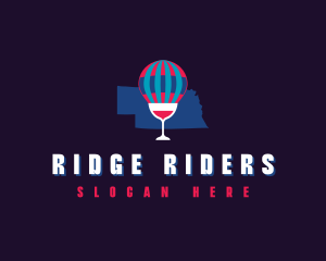 Hot Air Balloon Wine Nebraska logo design