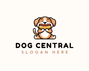 Hotdog Sandwich Dog logo design