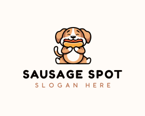 Hotdog Sandwich Dog logo design