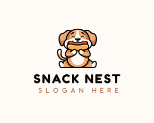 Hotdog Sandwich Dog logo design