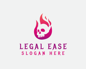 Skull Fire Flame logo