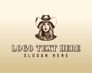 Western Saloon Cowgirl logo