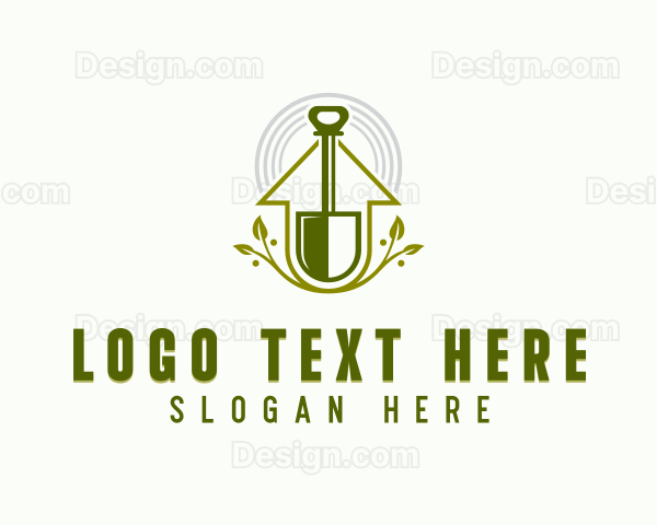 Shovel Landscaping Gardening Logo