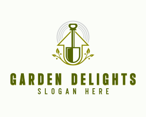 Shovel Landscaping Gardening logo design