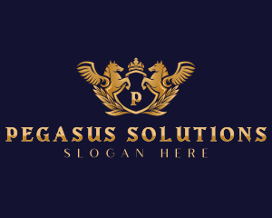 Premium Pegasus Crest logo design