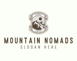 Trekking Mountain Peak logo design