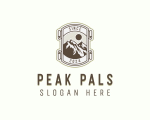 Trekking Mountain Peak logo design