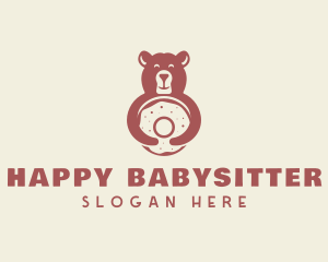 Smiling Bear Bagel logo design