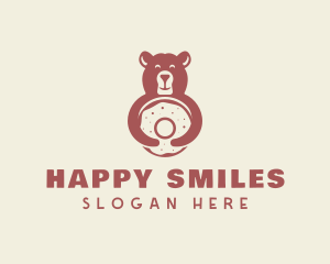 Smiling Bear Bagel logo design