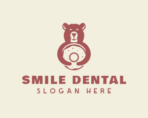 Smiling Bear Bagel logo design