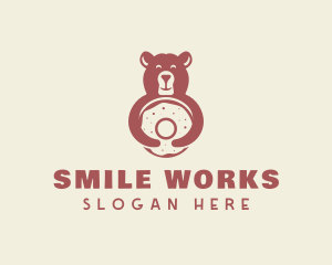 Smiling Bear Bagel logo design