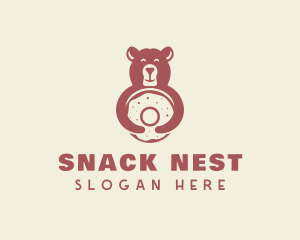 Smiling Bear Bagel logo design