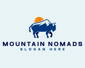 Bison Mountain Sunset logo design