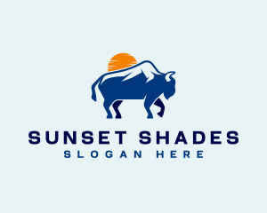 Bison Mountain Sunset logo design