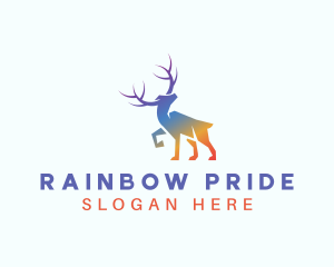 Gradient Rainbow Moose  logo design