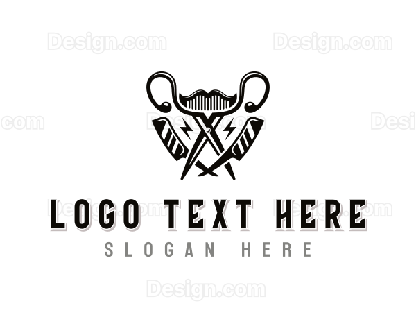 Shears Razor Hairdresser Logo